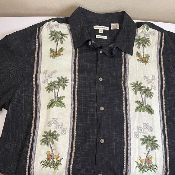 Burma Bibas|100% Rayon|Classic Fit|Palm Trees|Button up|Large - Picture 7 of 9